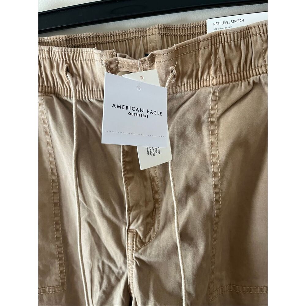 American Eagle Next Level Stretch High Rise Jegging Jogger Khaki Tan Size 14 NWT - Picture 7 of 8